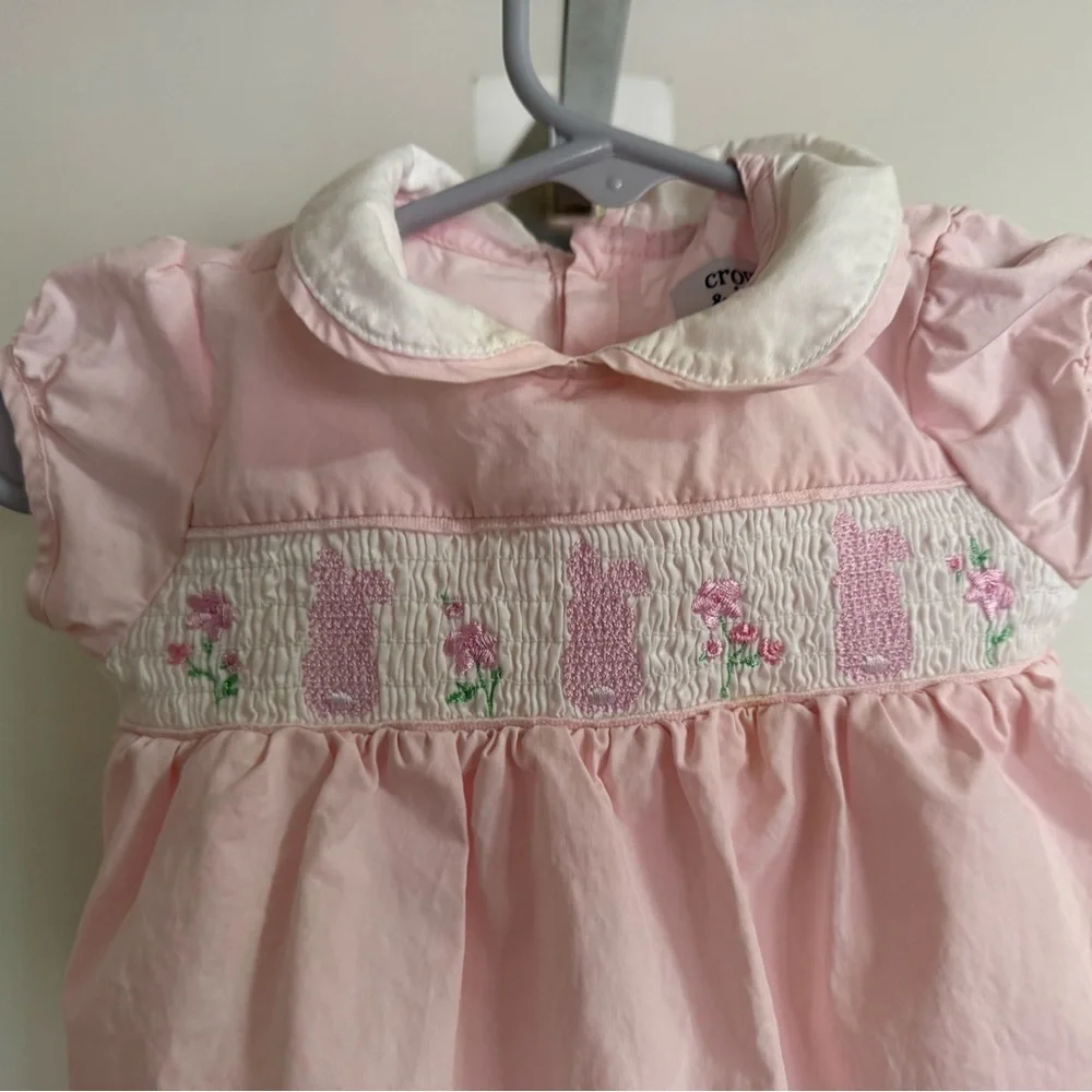 Crown & Ivy Smocked Bunny Bubble Romper
